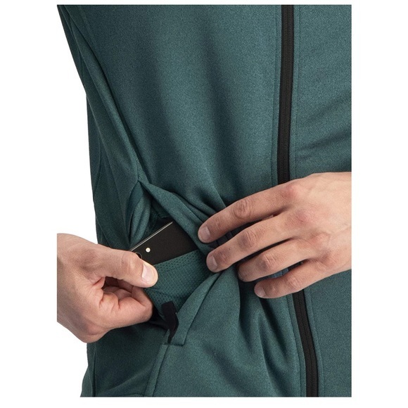 Three Sixty Six Dry Fit Full Zip Hoodie Jacket for Men- Atlantic Deep Teal - Picture 3 of 6